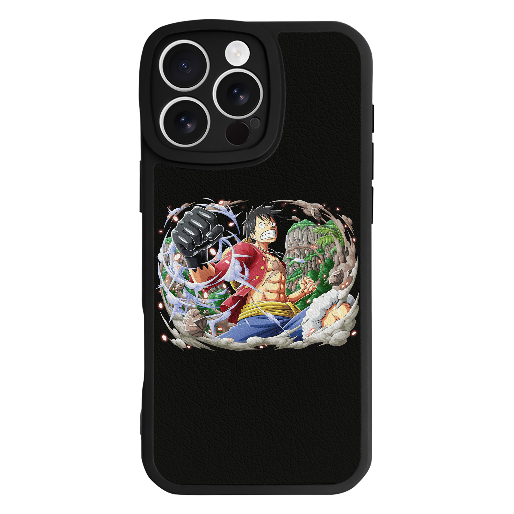 （画像用） ワンピース モンキー・D・ルフィ ONE PIECE Monkey D. Luffy 【iPhone 16シリーズ対応】シリコンスマホケース（レザー調） 材質：シリコン